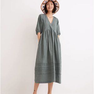Madewell Marianna Puff-Sleeve Midi Dress XL